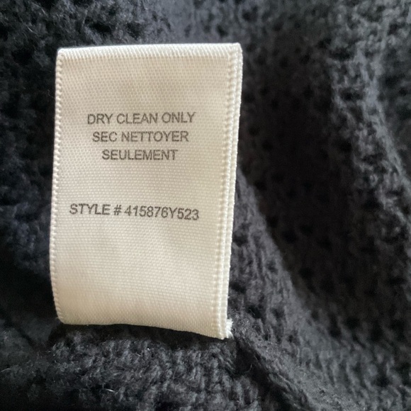 Rebecca Taylor Black Cashmere Wool Blend Fringe Open Front Knit Cardigan - Picture 12 of 12